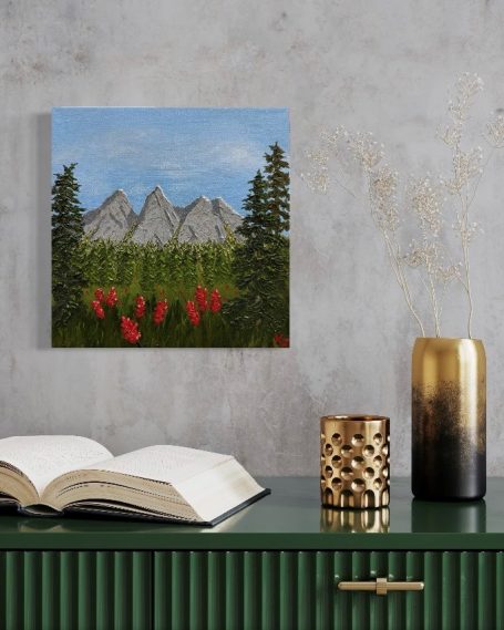 Three Peaks with Flowers