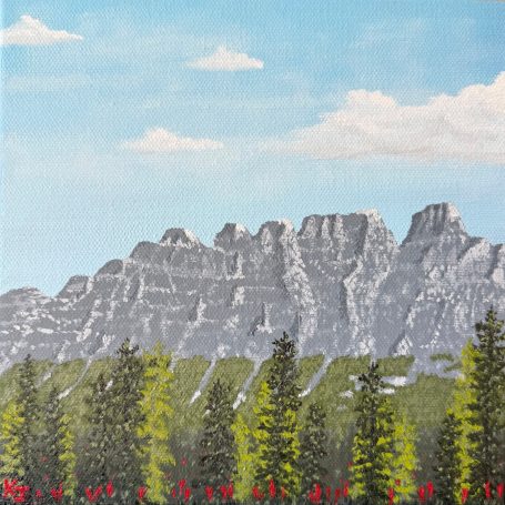 Castle Mountain with Flowers